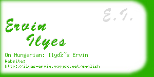 ervin ilyes business card